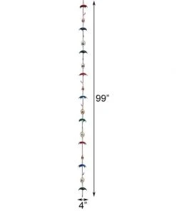 Ancient Graffiti Umbrella And Bell Rain Chain, Multicolored 10 Ancient Graffiti Umbrella And Bell Rain Chain, Multicolored
