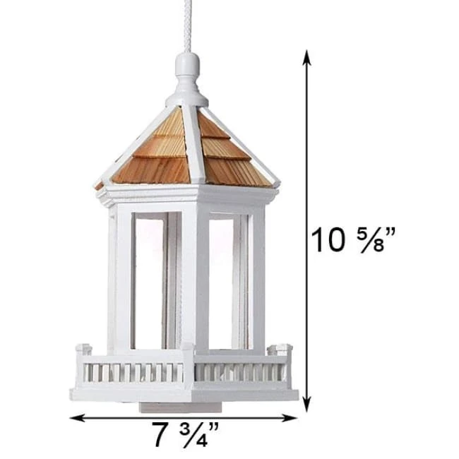 Home Bazaar White Gazebo Bird Feeder Decorative Feeders 4 Home Bazaar White Gazebo Bird Feeder Decorative Feeders