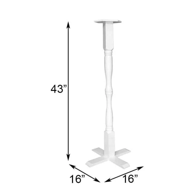 Home Bazaar Bird House Accessories White Novelty Pedestal With Ground Auger - 43" Tall 4 Home Bazaar Bird House Accessories White Novelty Pedestal With Ground Auger - 43" Tall