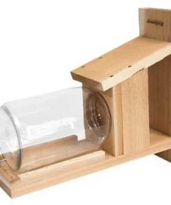 Songbird Essentials Wooden Squirrel Jar Feeder Squirrels