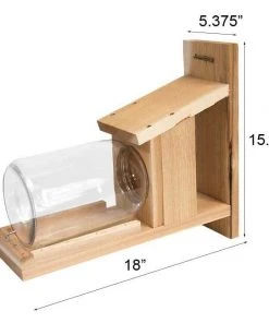Songbird Essentials Wooden Squirrel Jar Feeder Squirrels